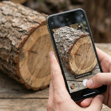 Taking a photo of wood for identification